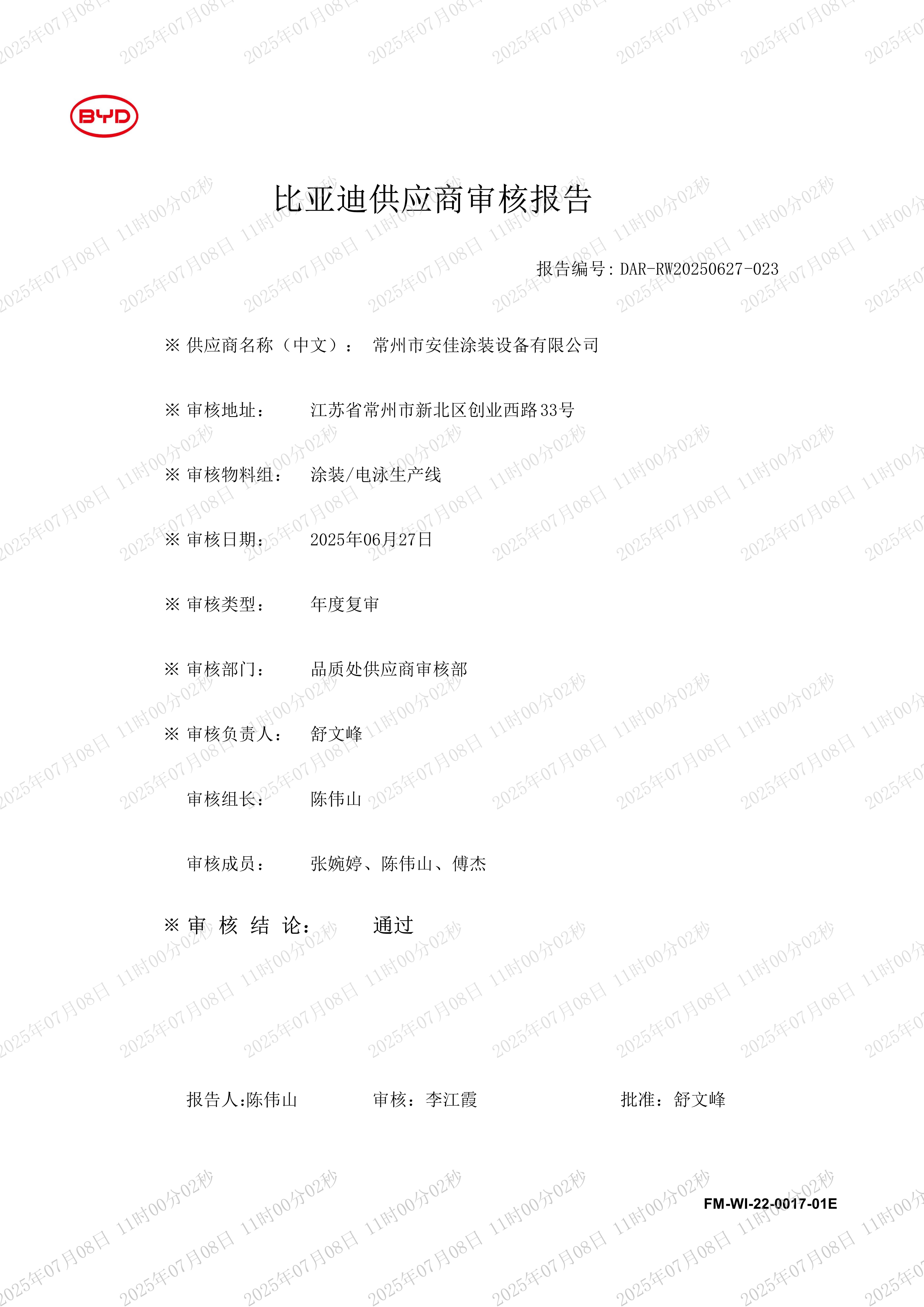 审核报告电泳线